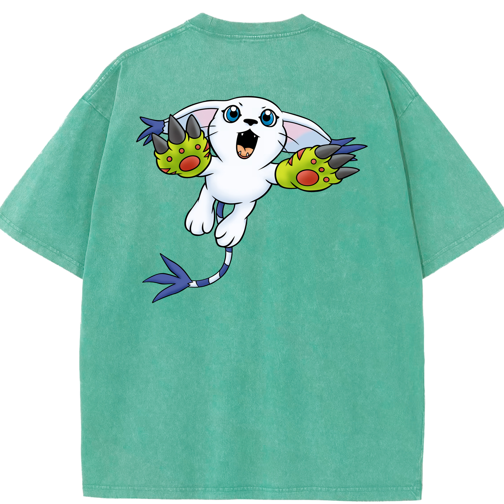 （画像用） Digimon デジタルモンスター/デジモン 綿100% ヴィンテージ風 半袖Tシャツ（背面プリント）